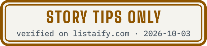Story tips only, verified on listaify.com