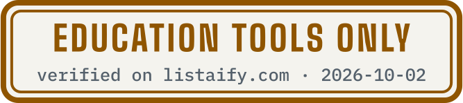 Education tools only, verified on listaify.com