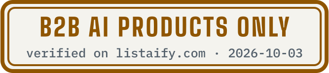 B2B AI products only, verified on listaify.com