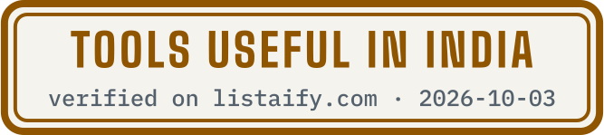 Tools useful in India, verified on listaify.com