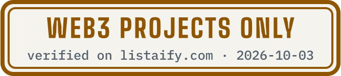 Web3 projects only, verified on listaify.com