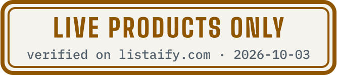 Live products only, verified on listaify.com