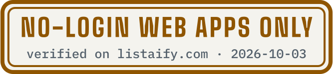 No-login web apps only, verified on listaify.com