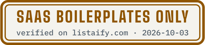SaaS boilerplates only, verified on listaify.com