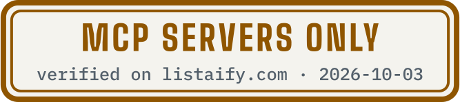 MCP servers only, verified on listaify.com