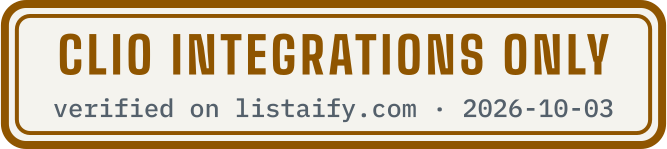 Clio integrations only, verified on listaify.com