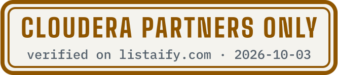 Cloudera partners only, verified on listaify.com