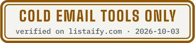 Cold email tools only, verified on listaify.com