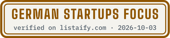 German startups focus, verified on listaify.com