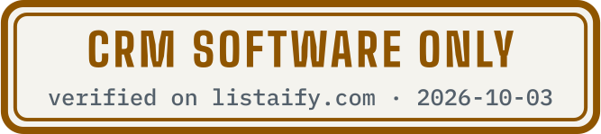 CRM software only, verified on listaify.com
