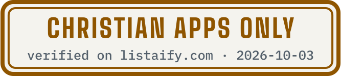 Christian apps only, verified on listaify.com