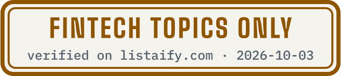 Fintech topics only, verified on listaify.com