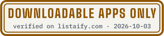 Downloadable apps only, verified on listaify.com