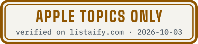 Apple topics only, verified on listaify.com