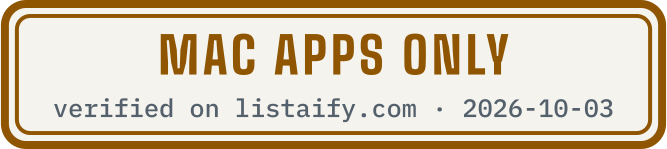 Mac apps only, verified on listaify.com