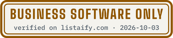 Business software only, verified on listaify.com