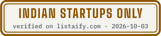 Indian startups only, verified on listaify.com
