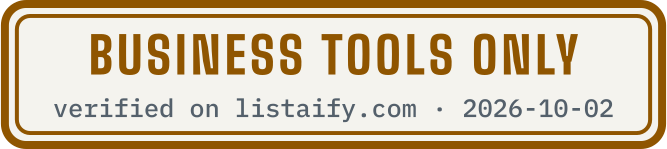 Business tools only, verified on listaify.com