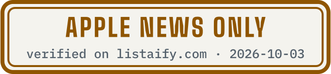 Apple news only, verified on listaify.com
