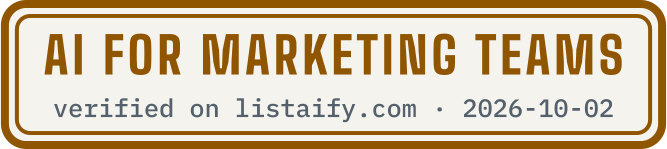 AI for marketing teams, verified on listaify.com