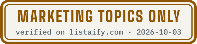 Marketing topics only, verified on listaify.com