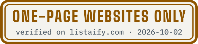 One-page websites only, verified on listaify.com