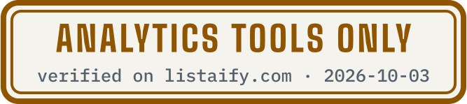 Analytics tools only, verified on listaify.com
