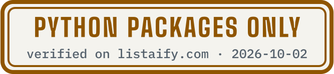 Python packages only, verified on listaify.com