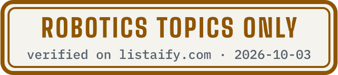 Robotics topics only, verified on listaify.com