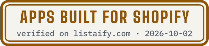 Apps built for Shopify, verified on listaify.com