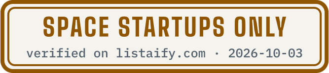Space startups only, verified on listaify.com