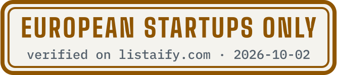 European startups only, verified on listaify.com