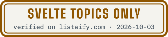 Svelte topics only, verified on listaify.com