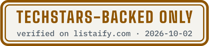 Techstars-backed only, verified on listaify.com