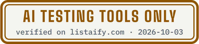 AI testing tools only, verified on listaify.com