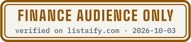 Finance audience only, verified on listaify.com