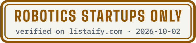 Robotics startups only, verified on listaify.com