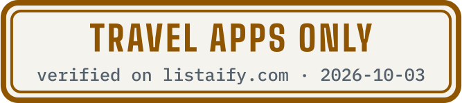 Travel apps only, verified on listaify.com