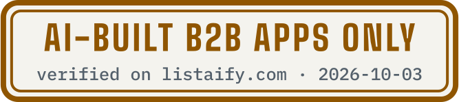 AI-built B2B apps only, verified on listaify.com