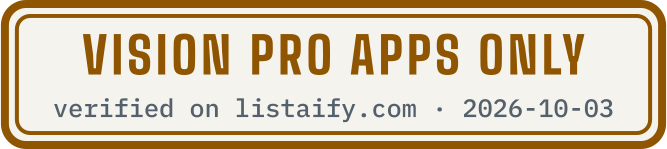 Vision Pro apps only, verified on listaify.com