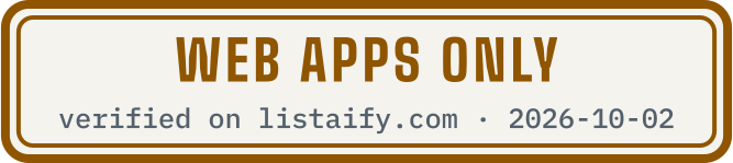 Web apps only, verified on listaify.com