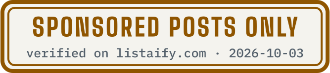 Sponsored posts only, verified on listaify.com