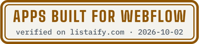 Apps built for Webflow, verified on listaify.com