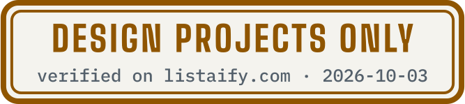 Design projects only, verified on listaify.com