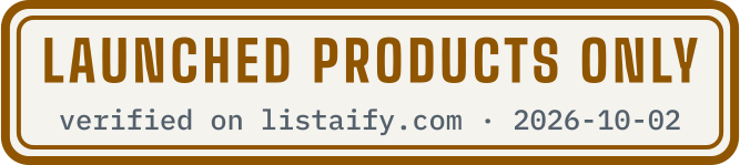 Launched products only, verified on listaify.com